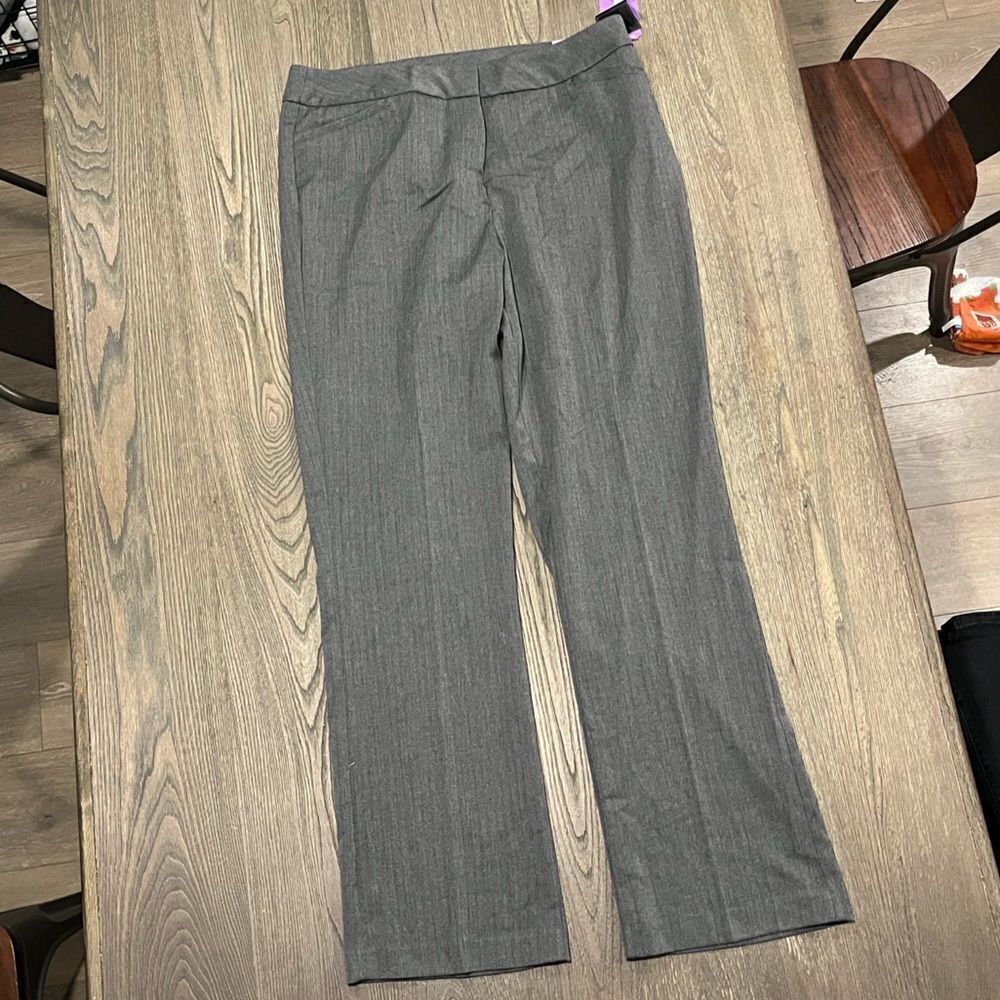 NWT Investments Barely Flare Leg Pants The PARK AVE Fit Stretch Gray 14 Long